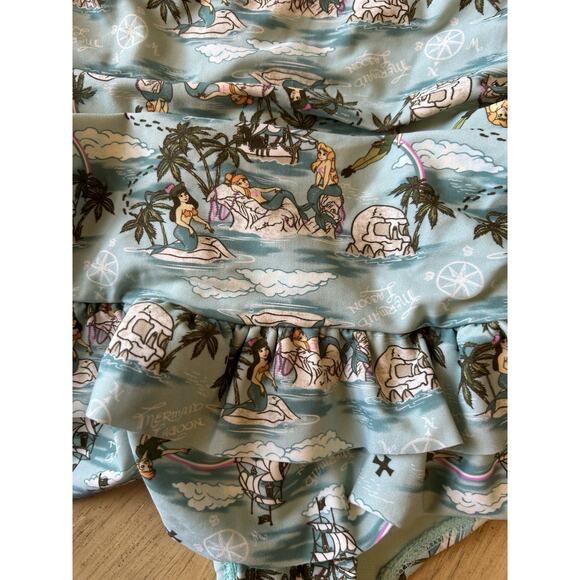 Hot Topic Peter Pan Mermaid Swimsuit Women’s L Retro Rockabilly Disney One Piece - Picture 11 of 16